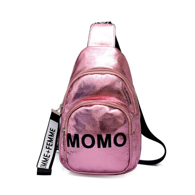 

Creative Women Crossbody Bags Letter Print Patent Leather Chest Bags Multi Pockets Travel Handbag Adjust Straps Shoulder Bag