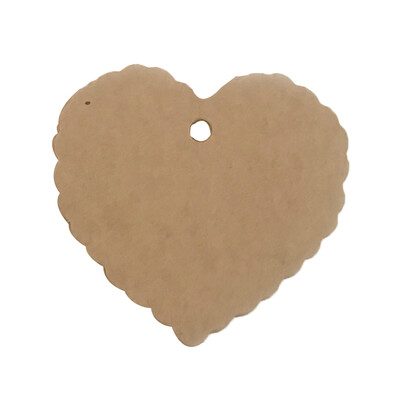 

100pcs Solid Color Label Kraft Paper Blank Hang Tags Heart Shape Wedding Party Favor Notes Gift Card