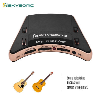 

SKYSONIC JOY-II Acoustic Guitar Soundhole Pickup Piezo Mic Dual Pickup Modes with Volume Controls Easy Installation for 36-42 In