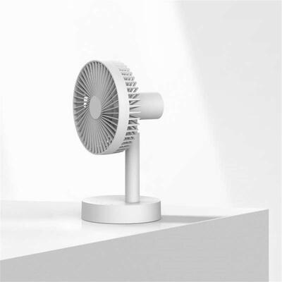 

Portable Mini Fan Quiet Desk Fan USB Powered Built-in Battery - White