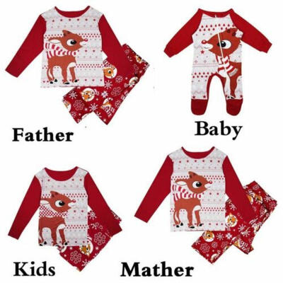 

US Christmas Family Matching Outfits Clothes Father Mother Sleepwear Pajamas Set