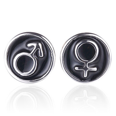 

Hypo-allergenic Male&female symbol Stud Earrings High Polished Earrings Jewelry