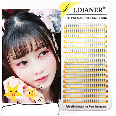 

〖Follure〗Individual False Eye Lashes Wave Mink 07C Black Silk Eyelashes Extension