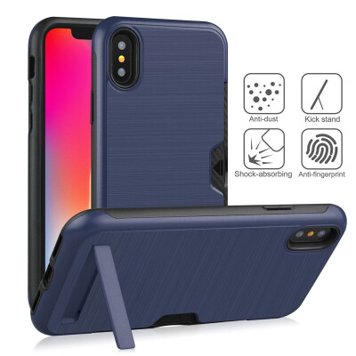 

Card Holder Case Apple iPhone X  Hybrid Bumper Case iPhone  X S Armor TPU Cover 58