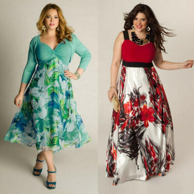 

Womens Summer Boho Floral Long Maxi Dress Party Beach Sundress Plus Size -3XL