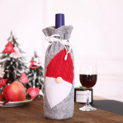 

Siaonvr Christmas Wine Bag Machine Embroidered Wine Bottle Set Table Decoration Supplies