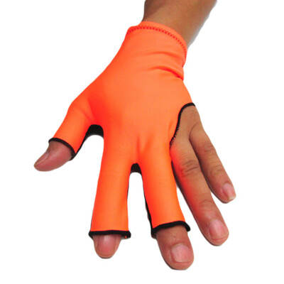 

2Pcs Fabric Snooker Billiard Cue 3 Finger Gloves Left-Handed Exposed Finger Glove Elastic Billiard Gloves