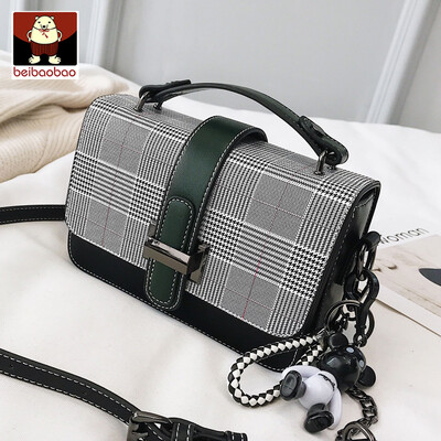 

2019 new Korean fashion Plaid chain handbag small breeze simple shoulder diagonal small square bag