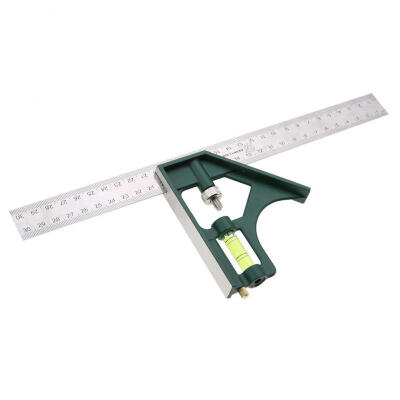 

Greensen 300mm Adjustable Stainless Steel Square Angle Ruler 4590 Degree with Bubble Level