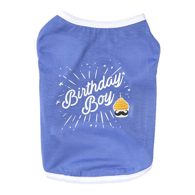 

Pet Dog Sleeveless T-shirt Birthday Day Vest Spring Summer Costume Dog Cat T Shirts Pet Costume For Small Dogs Puppy Clothing