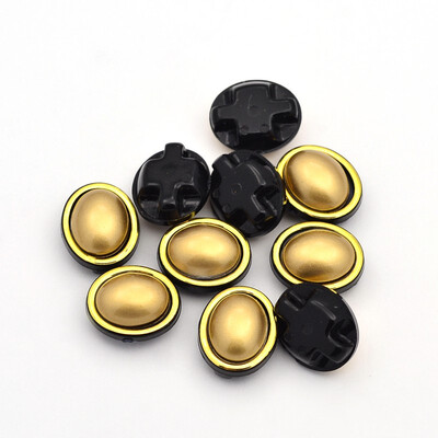 

Sew on Taiwan Acrylic Garment Accessories Oval Gold 13x11x7mm Hole 1mm