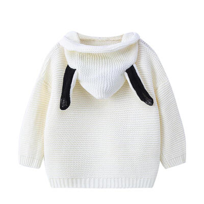 

Autumn Girl Children Knitted Sweaters Cute Rabbit Ears Pullover Hooded Tops