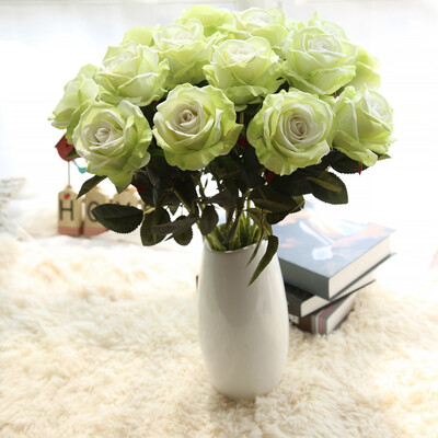 

Gobestart Artificial Fake Roses Flannel Flower Bridal Bouquet Wedding Party Home Decor GN
