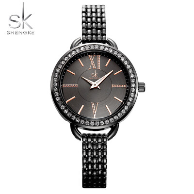 

Fashion Bracelet Watch Stylish Blue Luxury Crystal Dial Watch Ladies Watch Quartz Japan Mov Rosegold Case Reloj Mujer Shengke