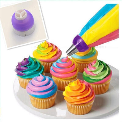

1pc 3-Color Cake Decorating Tools Icing Piping Cream Pastry Bag Nozzle Converter