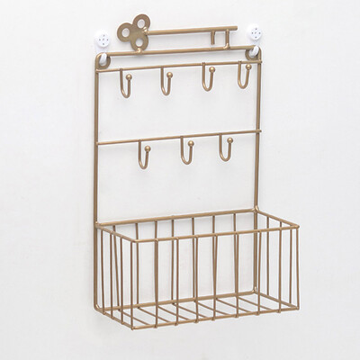 

Wall Mounted Mail And Key Holder 7 Hook Rack Organizer Pocket And Letter Sorter For Entryway Kitchen Home Office Decor