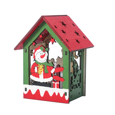 

Festival Glowing Small Wooden House Christmas Tree Decorations For Home Hanging Ornaments Holiday Nice Xmas Gift Wedding