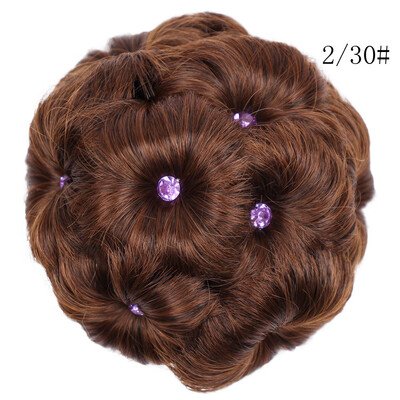 

〖Follure〗Female Wig Hair Ring Curly Bride Makeup Diamond Bun Flowers Chignon Hairpiece