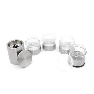 

New outdoor portable barbecue picnic sauce bottle set seasoning box stainless steel transparent plastic solid seasoning jar