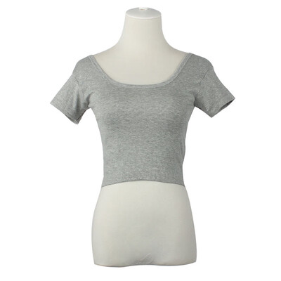 

Nomeni Short Sleeves Sexy Women Basic Tees Tops Cropped T-shirt Blouse White