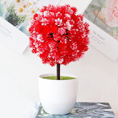 

Artificial Simulation Bonsai Flower Ball Pot Fake Potted Plant Home Table Decor