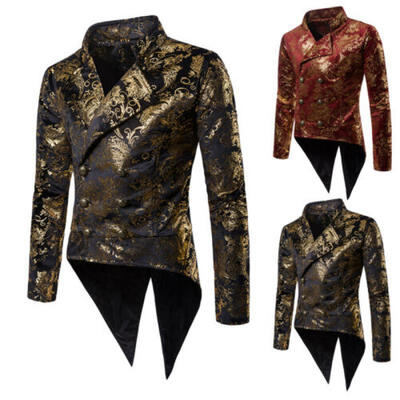 

Men Retro Swalow Steampunk Gothic Tailcoat Jacket Ringmaster Tail Coat Waistcoat