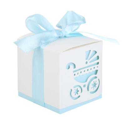 

10pcs Baby Cart Hollow Candy Box Creative Infant Full Moon Wedding Gift Box