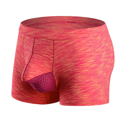 

Men Underwear Boxer Briefs Mid Waist Bulge Pouch Underpants Breathable Panties