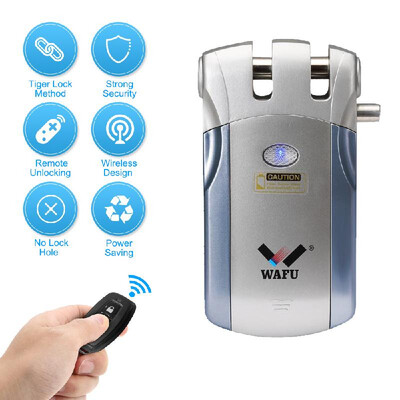 

WAFU WF-018 Wireless Remote Control Lock Security Invisible Keyless Door Entry Intelligent Lock Zinc Alloy Metal Smart Door Lock w