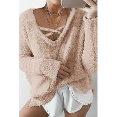 

Womens Oversized Knit Sweater Baggy Blouse Pullover Plus Size Casual Tops Shirt