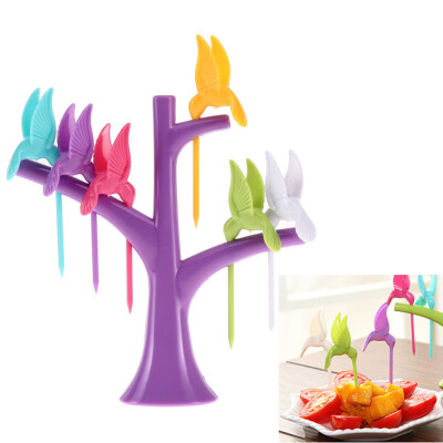 

6PCS Multifunction Tree Shape Forks Holder Flying-Bird Forkes Home Decor