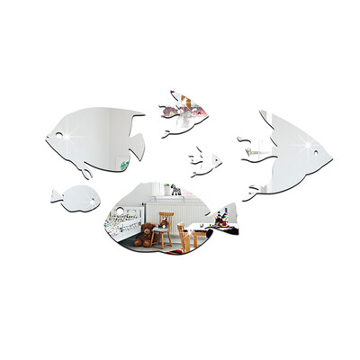 

HOT Mirror Wall Sticker Room Decal Mural Art DIY Tropical Fish Home Decoration
