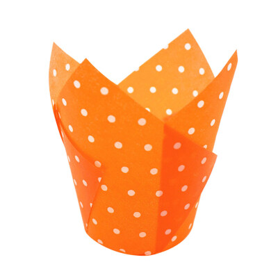 

50Pcs Dots High Temperature Resistant Cake Paper Cup Tulip Muffin Case Liners