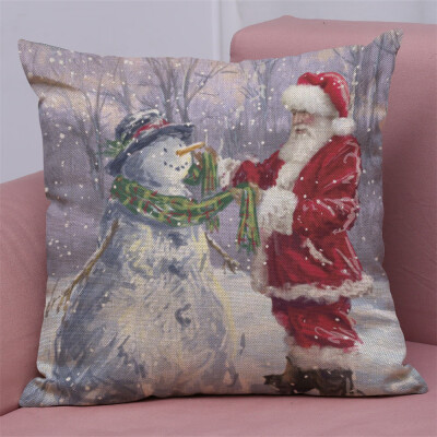 

Tailored New Christmas Cotton Linen Pillow Case Sofa Cushion Cover Home Decor