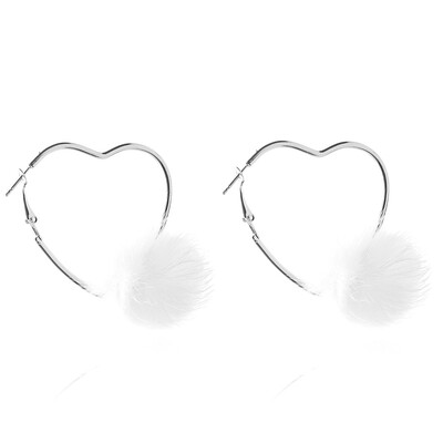 

Heart Earrings Top Quality Simple Romantic Hollow Earring Big Goldsilver Color for Women Brinco Feminino Gifts winter fur ball