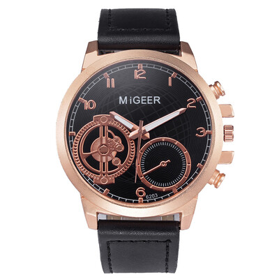 

〖Follure〗MIGEER High-End Fashion Mens Stainless Steel Watch Analog Alloy Quartz Watch