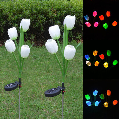 

Gobestart Solar Garden Lights Multi-Color Tulip Flowers Light Outdoor Decoration 2 Pcs