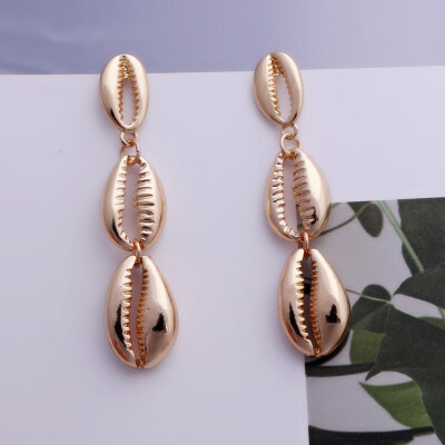 

EK649 Big Shell Drop Earrings For Women Creative Starfish Conch Cowrie Hanging Brincos Statement Earrings Boho Beach Jewelry