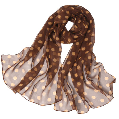 

Gobestart Fashion Women Dot Printing Long Soft Wrap Scarf Simulation Silk Shawl Scarves