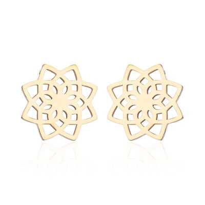 

1 Pair Simple Exquisite Stainless Steel Hollow Flower Stud Earring For Women