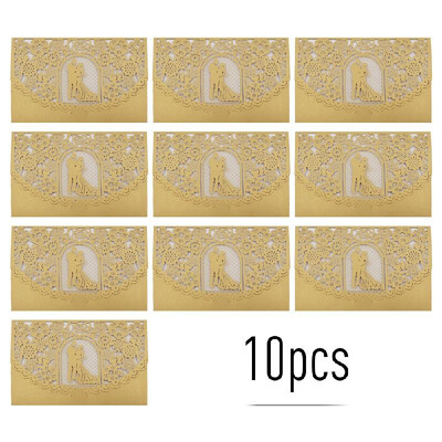 

10pcs Pearl Paper Floral Invitation Cards Invitation Holders for Wedding Birthday Party Anniversary
