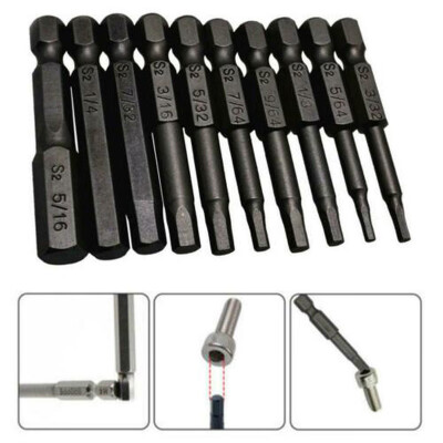 

3pcs Hex Magnetic Head Allen Wrench Drill Bits 14 Shank Screwdriver Steel