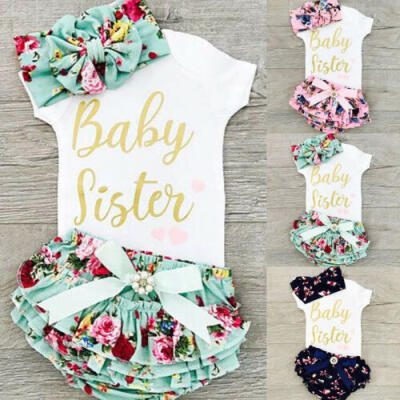 

3PCS Newborn Infant Baby Girl Outfits Clothes Romper Jumpsuit Bodysuit Pants Set