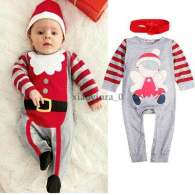 

Xmas Newborn Infant Baby Girls Bodysuit Romper Jumpsuit Pants 2pcs Outfits US