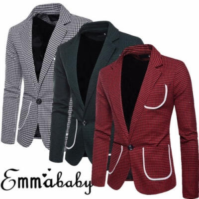 

Men&39s Slim Fit One Button Suit Blazer Business Leisure Work Coat Jacket Outwear