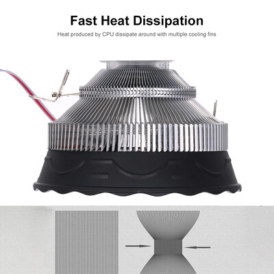 

Hydraulic CPU Cooler Heatpipe Fans Quiet Heatsink Radiator for Intel Core AMD Sempron Platform