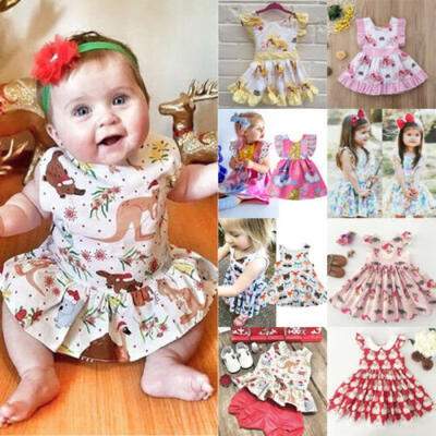 

US Christmas Toddler Baby Girl Tutu Bowknot Dress Wedding Party Princess Dress