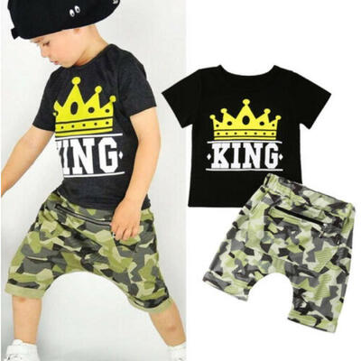 

Summer Toddler Baby Kids Boys Tops T-shirt Camo Pants Outfits Set Clothes 1-6T