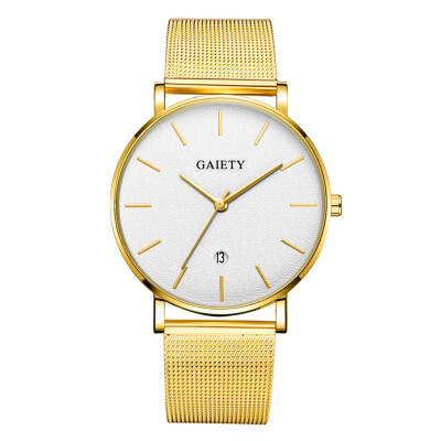 

Gobestart Business Fashion Simple Simple Casual Calendar Net With Strap Mens Watch