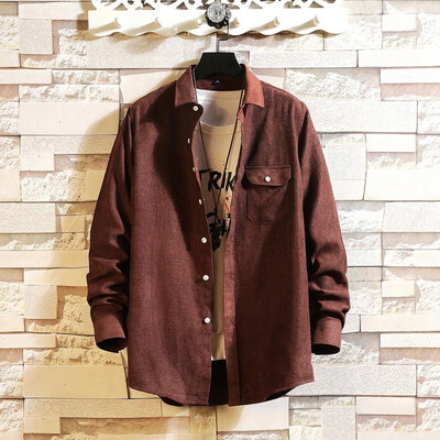 

Toponeto Mens New Fashion Casual Solid Shirt Turn-down Collar Shirt Long-Sleeved Tops